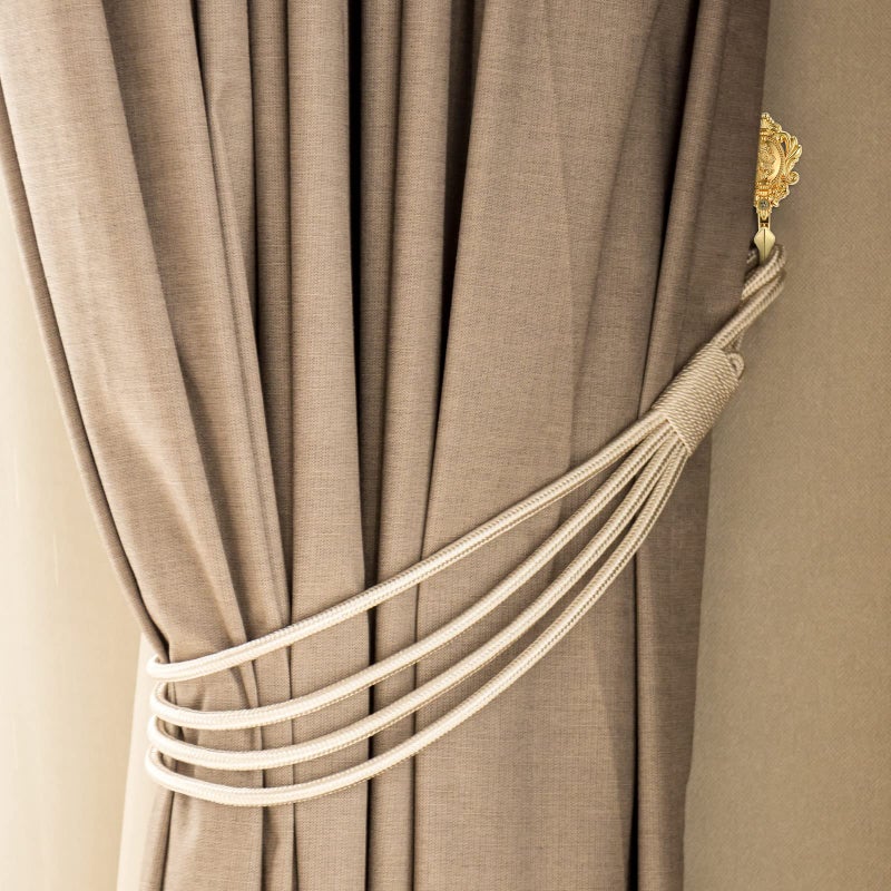 OULII 2-Pack Vintage Drapery Curtain Holdbacks Tieback Hooks Rose Pattern (Golden) - Image 5